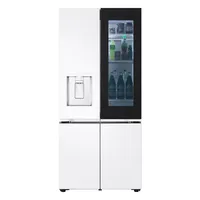 612L French Door Fridge with InstaView & Water Dispenser in White Glass Finish thumbnail 1