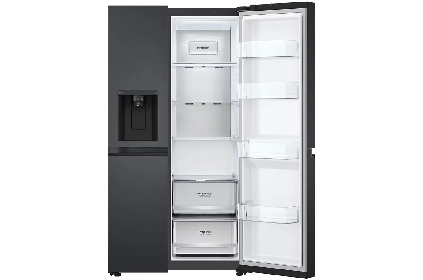 635L Side by Side Fridge in Matte Black image 3