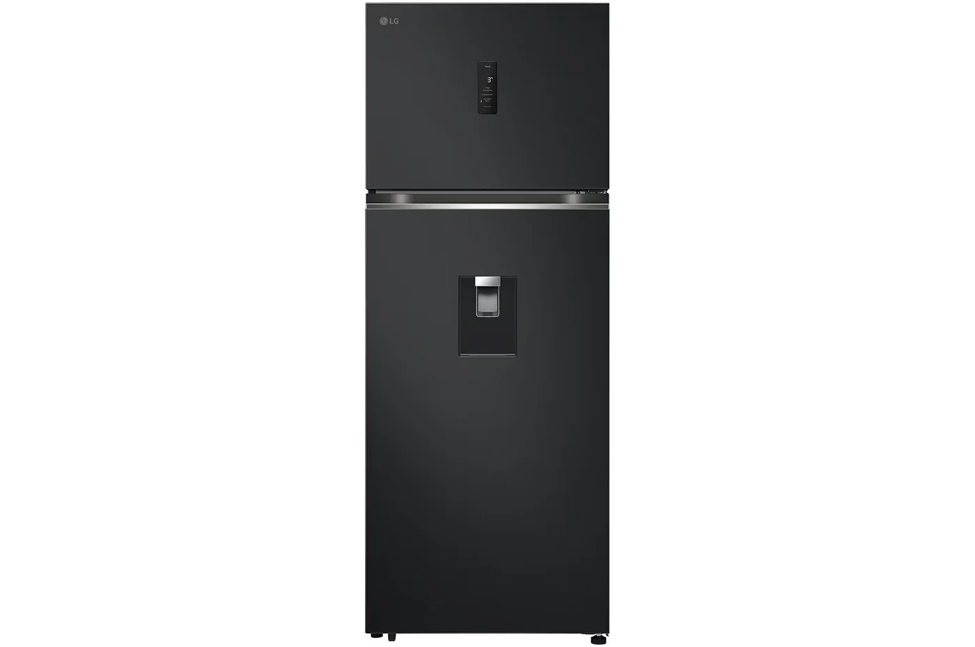 493L Top Freezer Fridge in Essence Matt Black with Water Dispenser & Auto Ice maker image 1