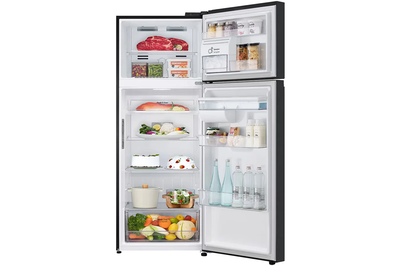 493L Top Freezer Fridge in Essence Matt Black with Water Dispenser & Auto Ice maker image 2