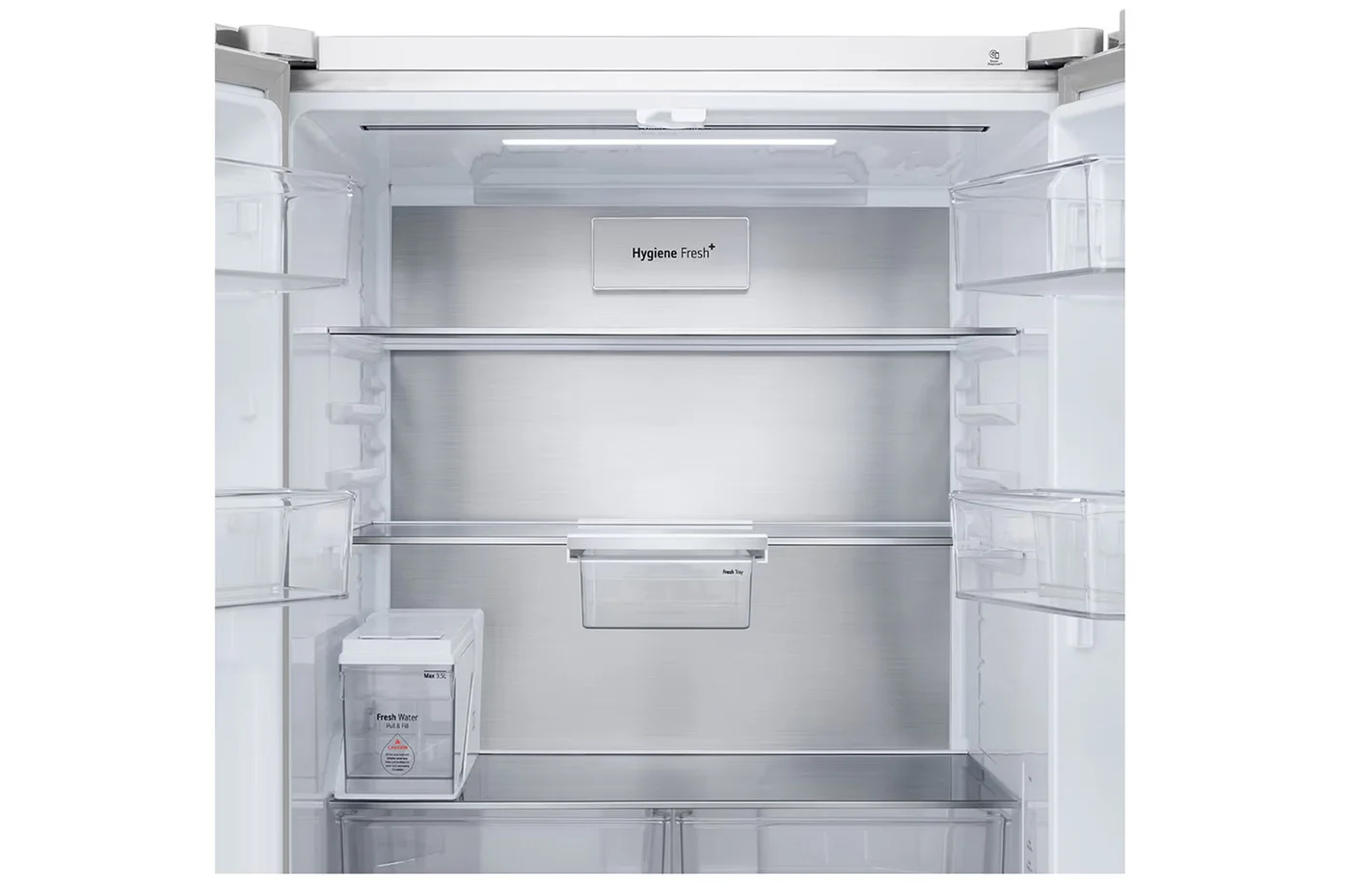 612L French Door Fridge with InstaView & Water Dispenser in White Glass Finish image 3