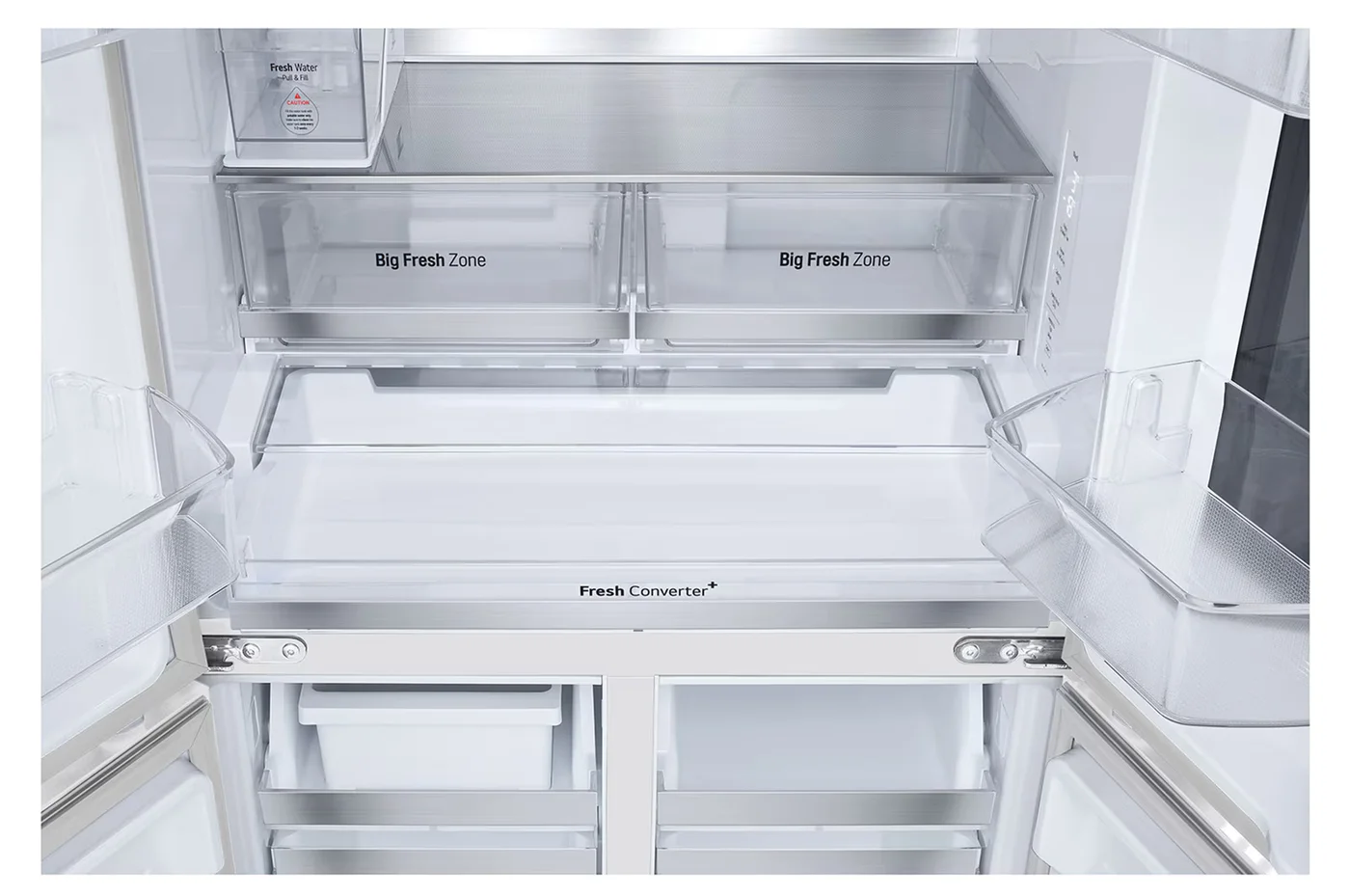 612L French Door Fridge with InstaView & Water Dispenser in White Glass Finish image 4