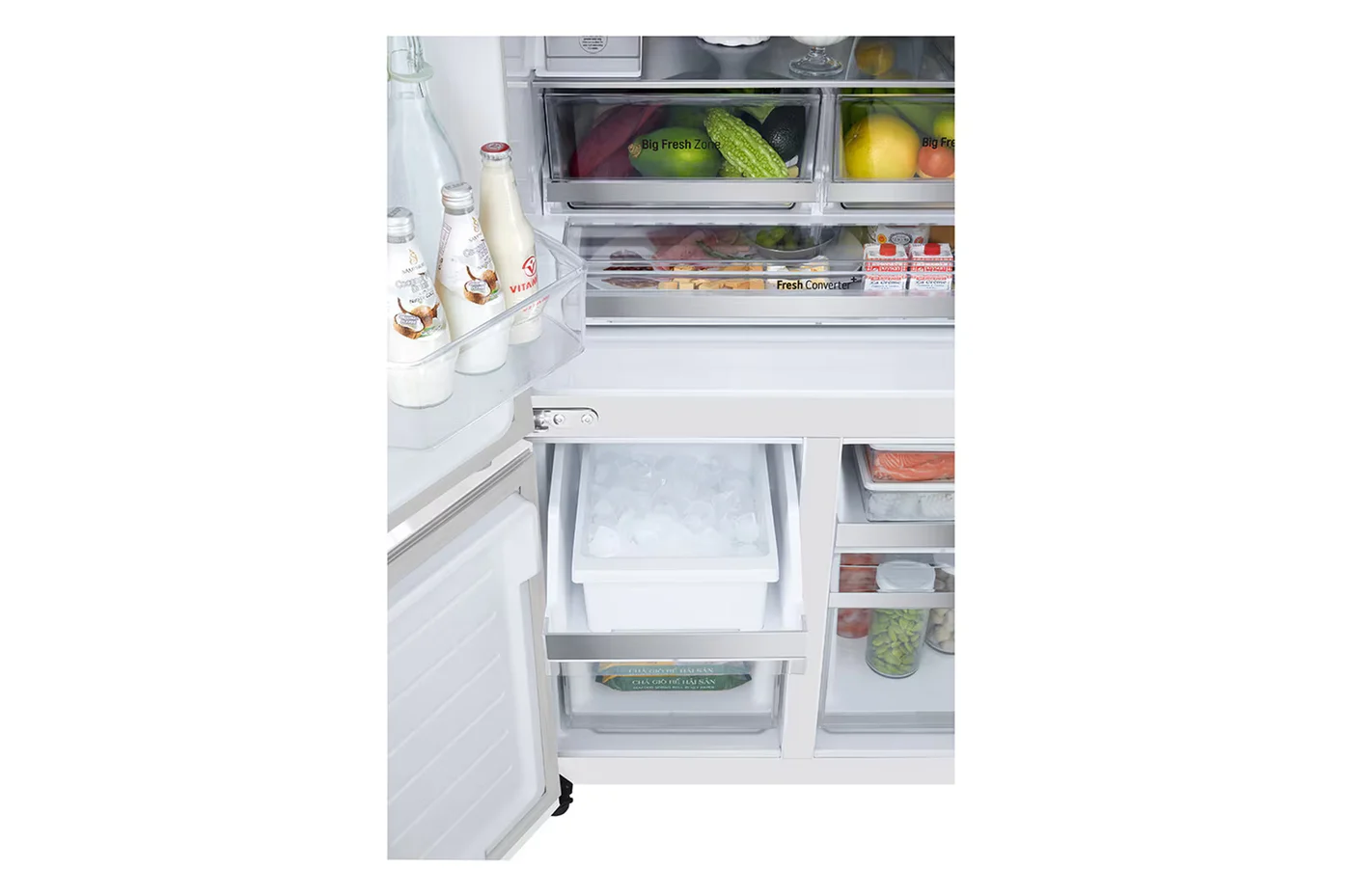 612L French Door Fridge with InstaView & Water Dispenser in White Glass Finish image 5