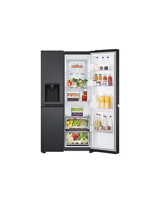 635L Side by Side Fridge in Matte Black alternate view