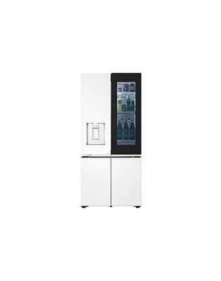 612L French Door Fridge with InstaView & Water Dispenser in White Glass Finish