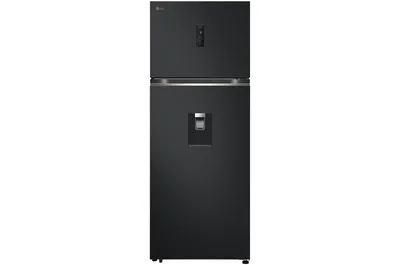 Peti Sejuk Beku Atas LG 493L, Essence Matt Black, dengan Dispenser Air dan Pembuat Ais Automatik