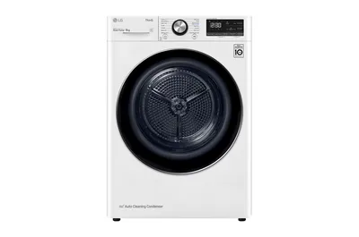 LG 9kg DUAL Inverter Heat Pump™ 双变频热泵烘干机，配备自动清洁冷凝器
