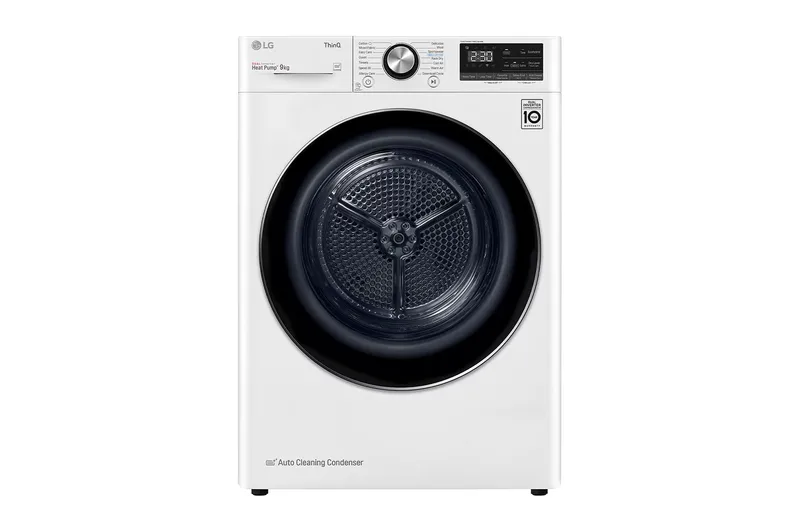 LG 9kg DUAL Inverter Heat Pump™ 双变频热泵烘干机,配备自动清洁冷凝器